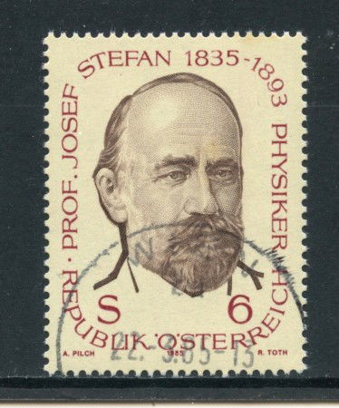 1985 - AUSTRIA - JOSEF STEFAN  FISICO - USATO - LOTTO/28343