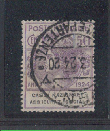 1924 - LOTTO/REGSS28U - REGNO - 50c. CASSA ASS. SOCIALI - USATO