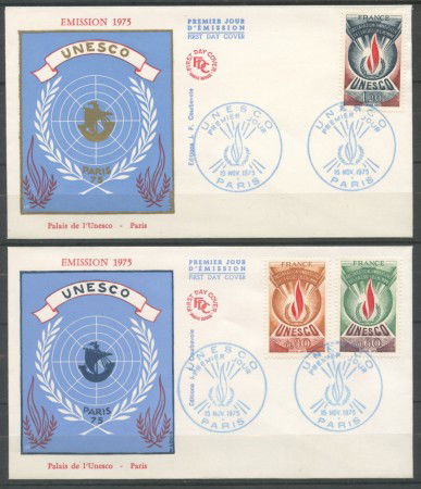 1975 - FRANCIA - SERVIZIO UNESCO - 2 BUSTE FDC - LOTTO/25876