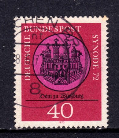 1972 - GERMANIA FEDERALE - SINODO CATTEDRALE DI WURZBURG - USATO - LOTTO/31525U