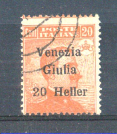 1919 - LOTTO/VNG31U - VENEZIA GIULIA - 20h. SU 20c. ARANCIO USATO