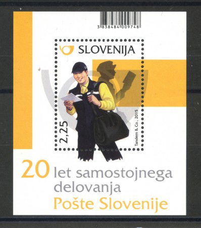2015 - SLOVENIA - ANNIVERSARIO DELLE POSTE  FOGLIETTO - NUOVO - LOTTO/34598