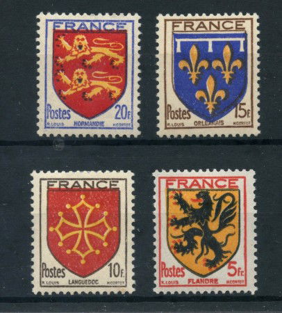 1944 - FRANCIA - STEMMI 4v. - LINGUELLATI - LOTTO/28526