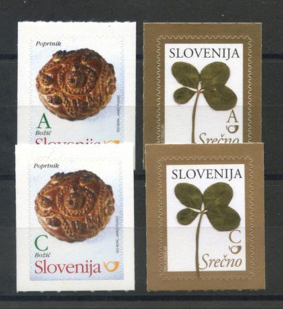 2011 - SLOVENIA - NATALE E NUOVO ANNO  4v. - NUOVI ADESIVI - LOTTO/34494