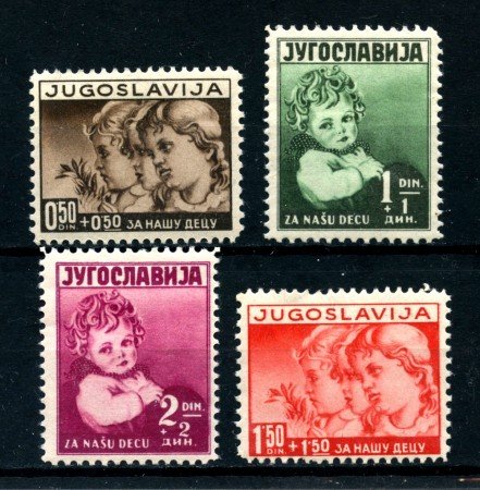1938 - YUGOSLAVIA - A PROFITTO DELL'INFANZIA 4v. - LINGUELLATI - LOTTO/25007
