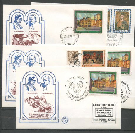 1979 - ITALIA - BELLUNO - VISITA DI S.S. GIOVANNI PAOLO II° - 5 BUSTE - LOTTO/31163