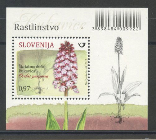 2015 - SLOVENIA - ORCHIDEE  FOGLIETTO - NUOVO - LOTTO/34600