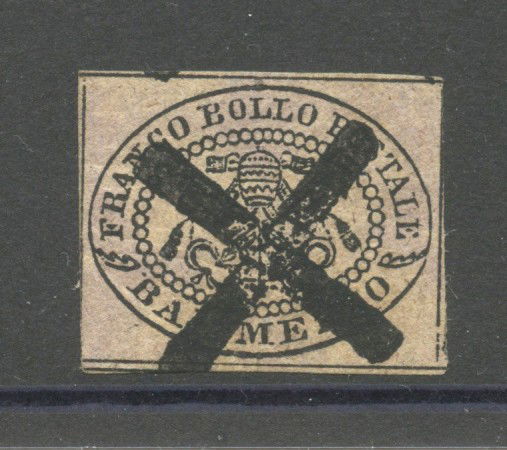 1852 - STATO PONTIFICIO - LOTTO/40342 - 1/2 BAJ  VIOLETTO GRIGIASTRO - USATO