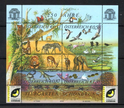 2002 - AUSTRIA - LOTTO/41936 - ZOO DI SCHONBRUNN - FOGLIETTO NUOVO 