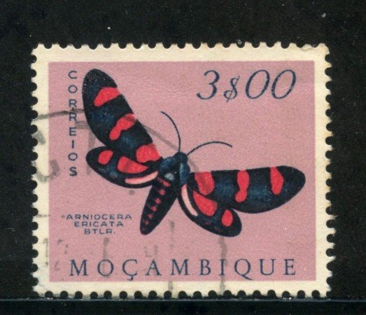 1953 - MOZAMBICO - 3 e. FARFALLE - USATO - LOTTO/29072