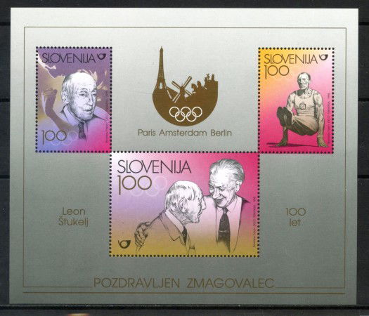 1998 - SLOVENIA - GINNASTA LEON STUKELJ  FOGLIETTO - NUOVO - LOTTO/33963