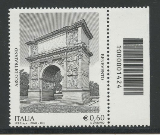 2011 - LOTTO/15414CB - REPUBBLICA - ARCO DI TRAIANO - CODICE A BARRE
