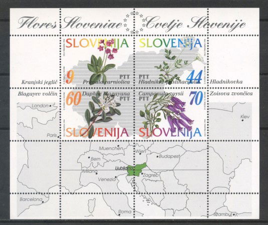 1994 - SLOVENIA - FLORA ENDEMICA  FOGLIETTO - NUOVO - LOTTO/33690