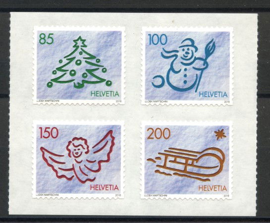 2016 - SVIZZERA - LOTTO/38033 - NATALE 4v. - NUOVI
