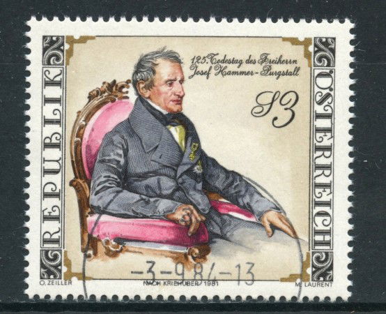 1981 - AUSTRIA - JOSEPH HAMMER PURGSTALL - USATO - LOTTO/28238