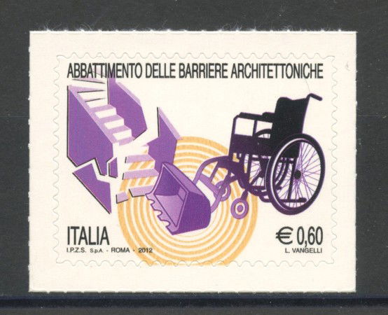 2012 - REPUBBLICA - BARRIERE ARCHITETTONICHE - NUOVO - LOTTO/37172