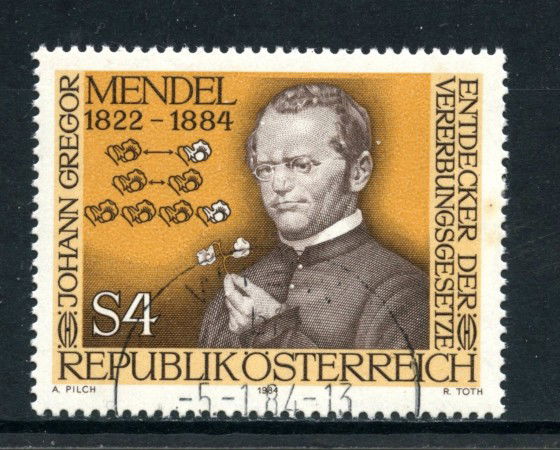 1984 - AUSTRIA - GREGOR MENDEL - USATO - LOTTO/28315