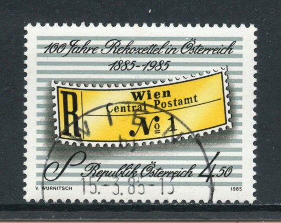 1985 - AUSTRIA - ETICHETTA RACCOMANDATA - USATO - LOTTO/28342