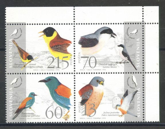 1995 - SLOVENIA - UCCELLI 4v. - NUOVI - LOTTO/33880