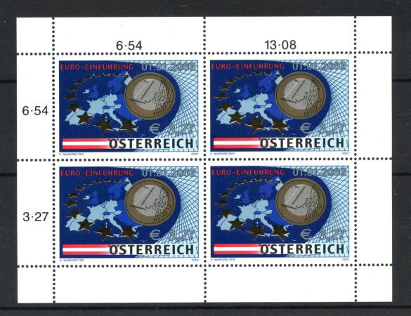 2002 - AUSTRIA - LOTTO/41927F - ENTRATA DELL'EURO - FOGLIETTO  NUOVO