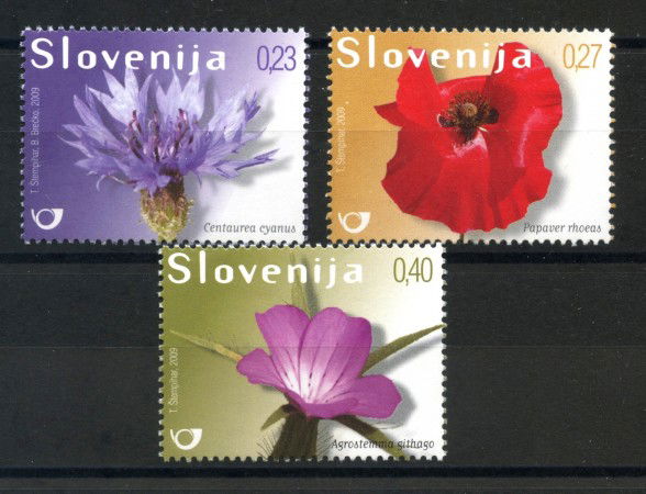 2009 - SLOVENIA - FIORI DI CAMPO 3v. - NUOVI - LOTTO/34401