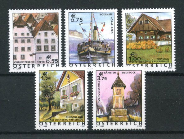 2003 - AUSTRIA - LOTTO/41960 - VACANZE IN AUSTRIA 5v. - NUOVI