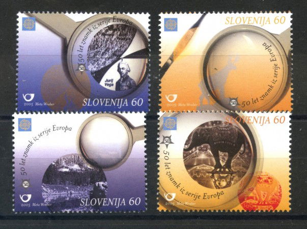 2005 - SLOVENIA - CINQUANTENARIO FRANCOBOLLI EUROPA 4v. - NUOVI - LOTTO/34282