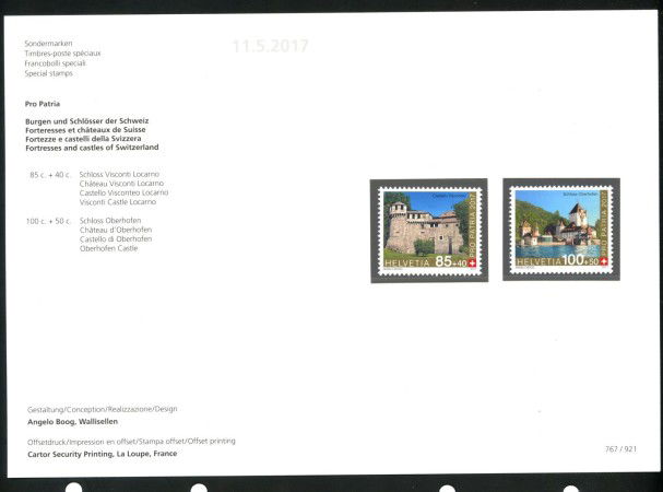 2017 - SVIZZERA - LOTTO /39703F - PRO PATRIA 2v. - NUOVO FOLDER