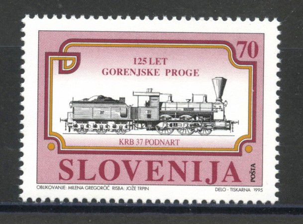 1995 - SLOVENIA - FERROVIA LUBIANA/JESENICE . - NUOVO - LOTTO/33881