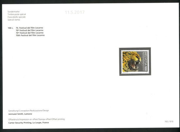 2017 - SVIZZERA - LOTTO /39701F - FESTIVAL CINEMATOGRAFICO - FOLDER