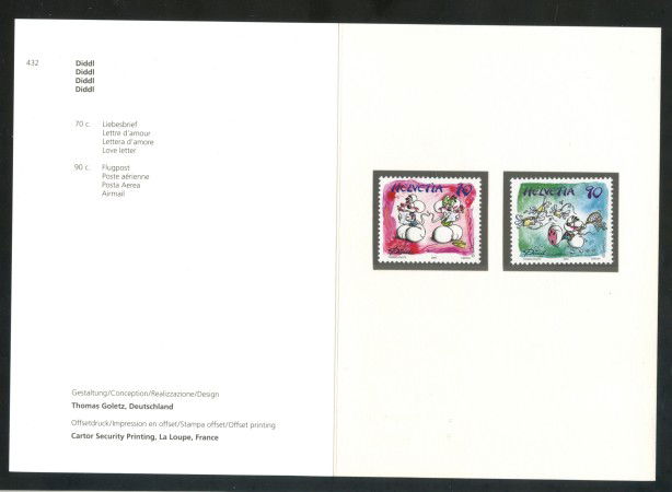 2003 - SVIZZERA - FUMETTI 2v. - NUOVI -  FOLDER - LOTTO/37408F