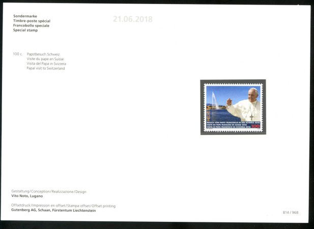 2018 - SVIZZERA - LOTTO/39740F - VISITA PAPA - NUOVO FOLDER