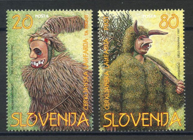 1997 - SLOVENIA - FOLCLORE MASCHERE 2v. - NUOVI - LOTTO/33921