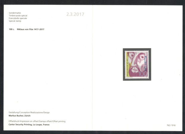 2017 - SVIZZERA - LOTTO/38039F - SAN NICOLAO - NUOVO - FOLDER