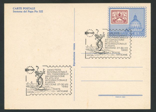 1982 - LOTTO/17201 - VATICANO - ANNULLO RICCIONE FIERA FRANCOBOLLO