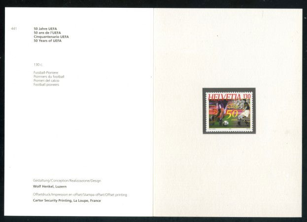 2004 - SVIZZERA - CINQUANTENARIO DELLA UEFA - NUOVO -  FOLDER - LOTTO/37417F