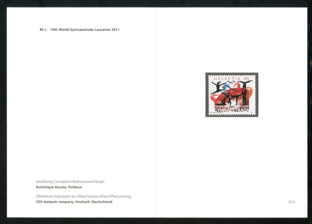 2011 - SVIZZERA - LOTTO/37772F - GYMNAESTRADA - NUOVO - FOLDER
