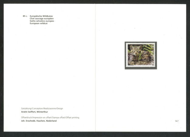 2009 - SVIZZERA - LOTTO/37710F - FAUNA SELVATICA - NUOVO - FOLDER