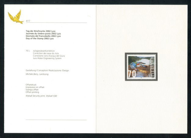 2002 - SVIZZERA - GIORNATA FRANCOBOLLO - NUOVO - FOLDER - LOTTO/37379F