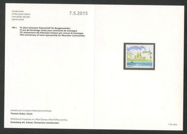 2015 - SVIZZERA - LOTTO/37878F - COMUNI DI MONTAGNA - NUOVO - FOLDER
