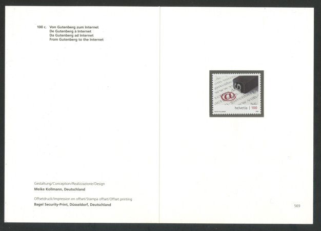 2009 - SVIZZERA - LOTTO/37712F - INTERNET - NUOVO - FOLDER