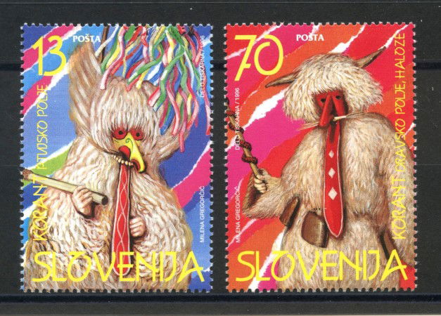 1996 - SLOVENIA - FOLCLORE  MASCHERE 2v. - NUOVI - LOTTO/33894