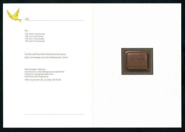 2001 - SVIZZERA - CHOCOSUISSE - NUOVO - FOLDER -  LOTTO/37352F