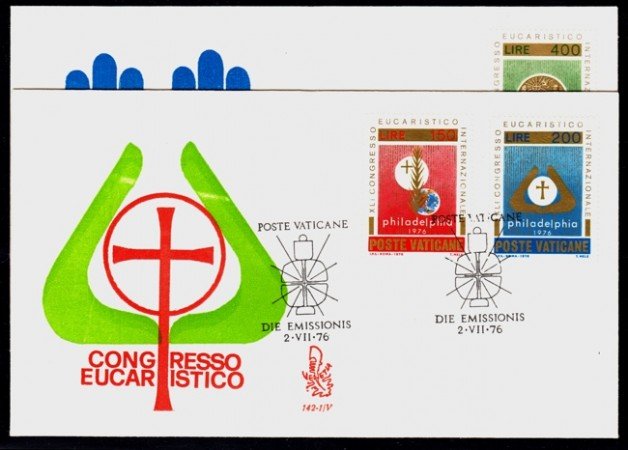 1976 - LOTTO/13158 - VATICANO - CONGRESSO EUCARISTICO - 2 BUSTE FDC