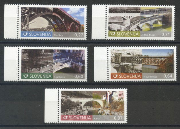 2013 - SLOVENIA - PONTI SLOVENI 5v. - NUOVI - LOTTO/34545