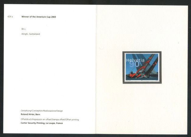 2003 - SVIZZERA - AMERICA'S CUP - NUOVO - FOLDER -  LOTTO/37386F