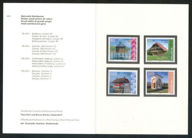 2004 - SVIZZERA - PRO PATRIA 4v. - NUOVI - FOLDER - LOTTO/37422F