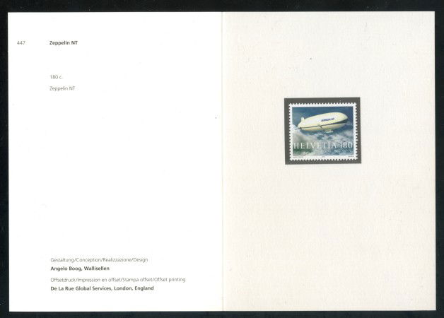 2004 - SVIZZERA - DIRIGIBILE ZEPPELIN - NUOVO - FOLDER -  LOTTO/37424F
