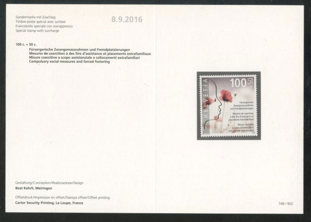 2016 - SVIZZERA - LOTTO/37909F - MISURE COERCITIVE - NUOVO - FOLDER