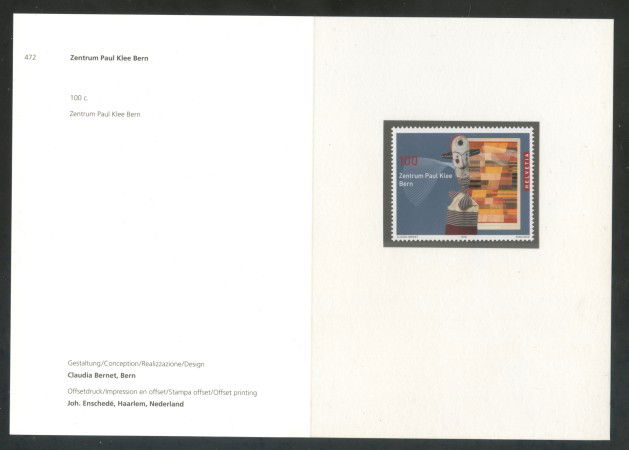 2005 - SVIZZERA - CENTRO PAUL KLEE - NUOVO - FOLDER - LOTTO/37448F
